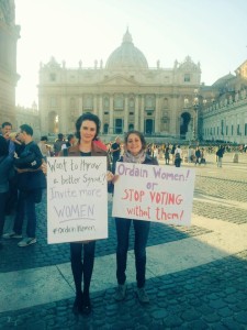 Miriam Duignan and Kate McElwee in St. Peter's Square 