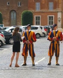 Kate delivering the petition to the Vatican