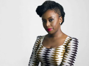 A portrait of Nigerian author Chimamamanda Ngozi Adichie.